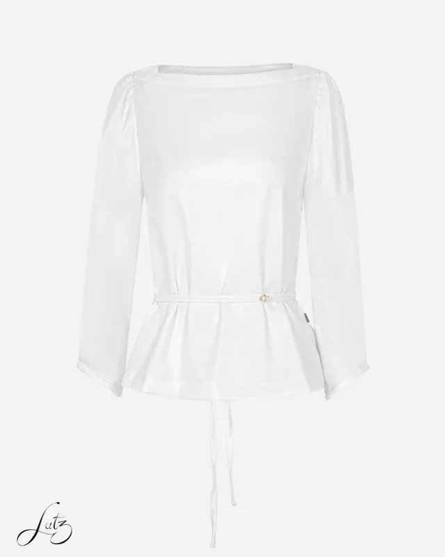 Áo Kiểu Nữ Cổ Thuyền Dây Rút Eo